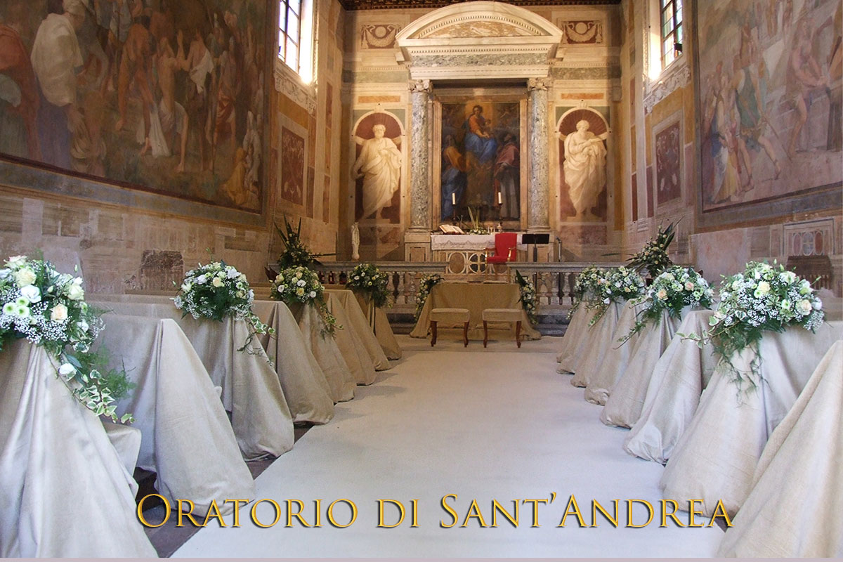 Arrangement of Flowers for Wedding Church Oratorio di Sant'Andrea